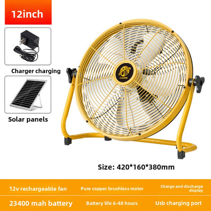 Solar rechargeable fan