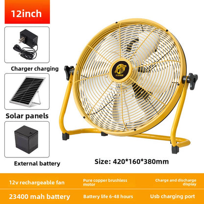 Solar rechargeable fan
