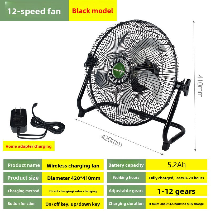 Solar rechargeable fan