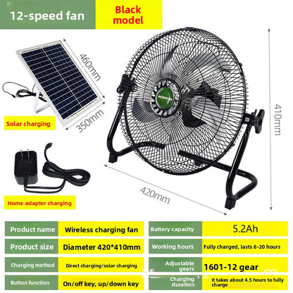 Solar rechargeable fan