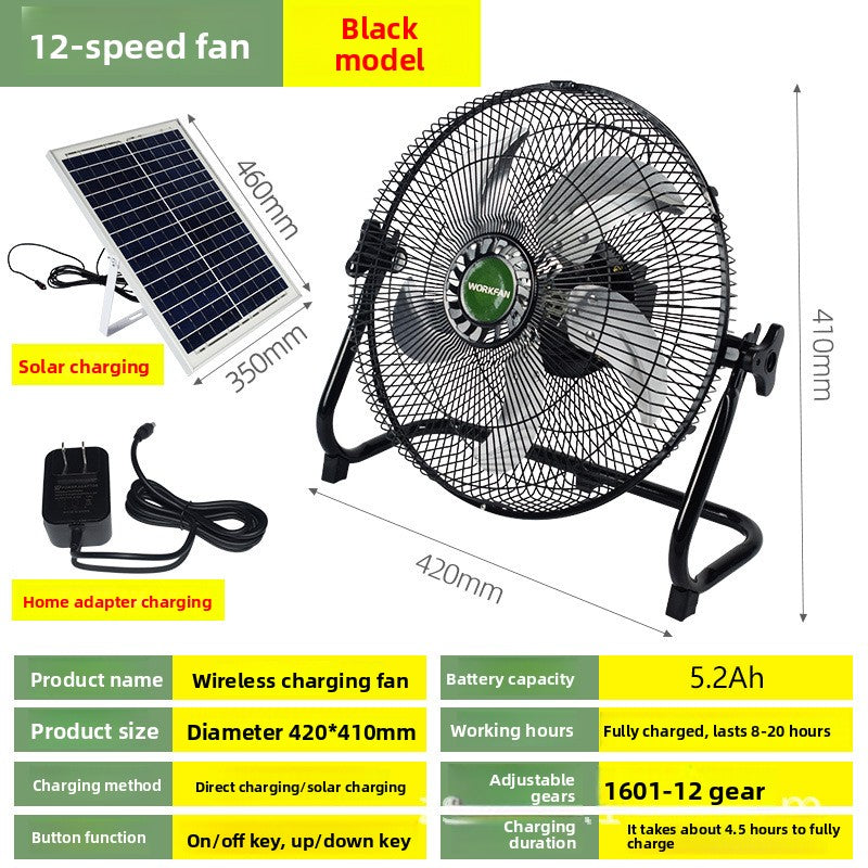Solar rechargeable fan