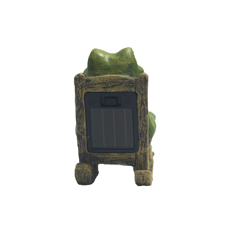 Solar Rocking Frog Decorative Ornament