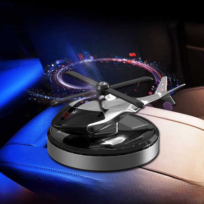 Solar Rotating Helicopter Car Aromatherapy Perfume Ornament
