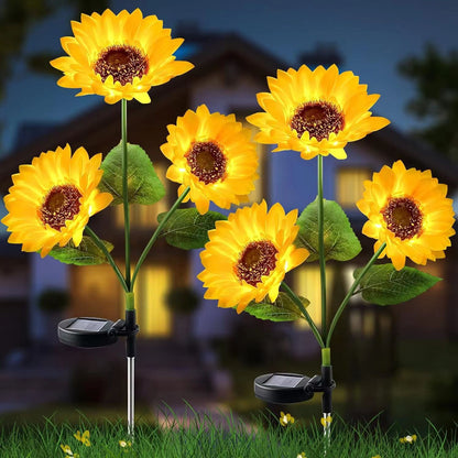 Solar Sunflower Garden Light