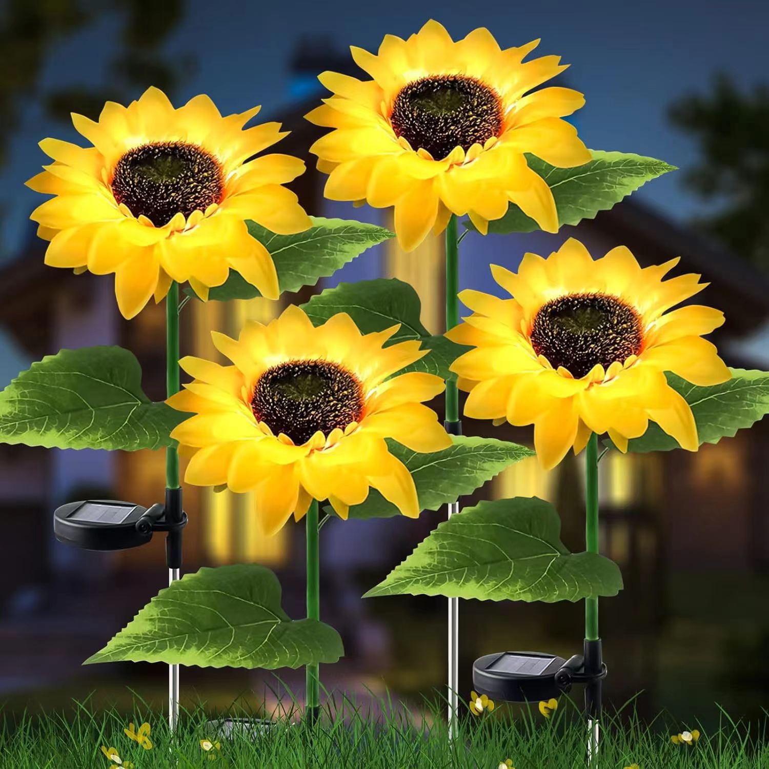 Solar Sunflower Garden Light