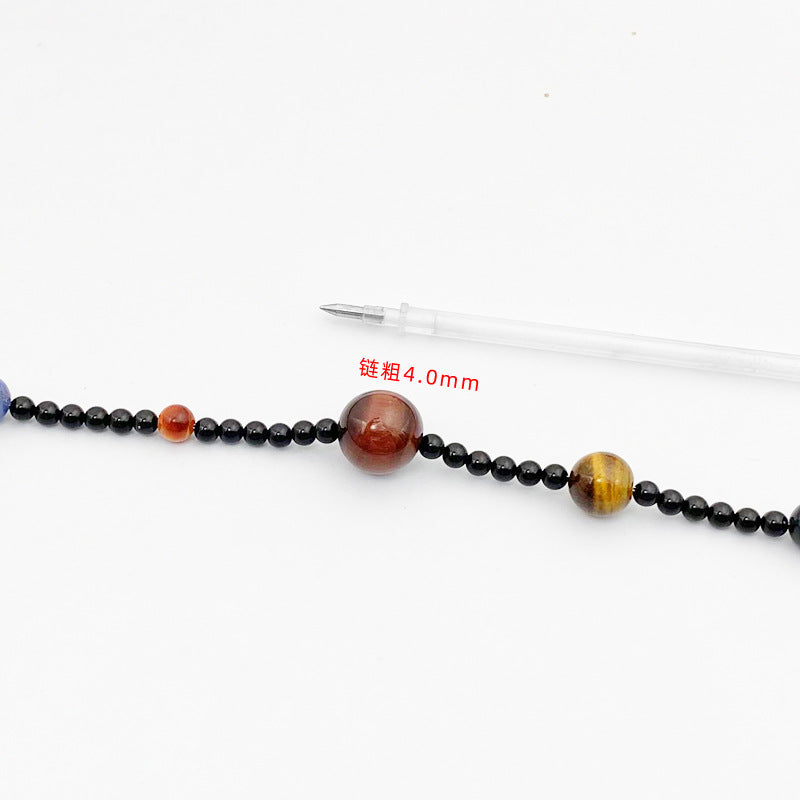 Solar System Planet Necklace with Natural Stones