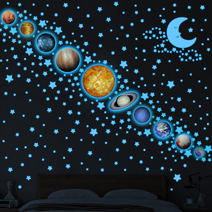 Solar System Planets Glow in Dark Wall Stickers