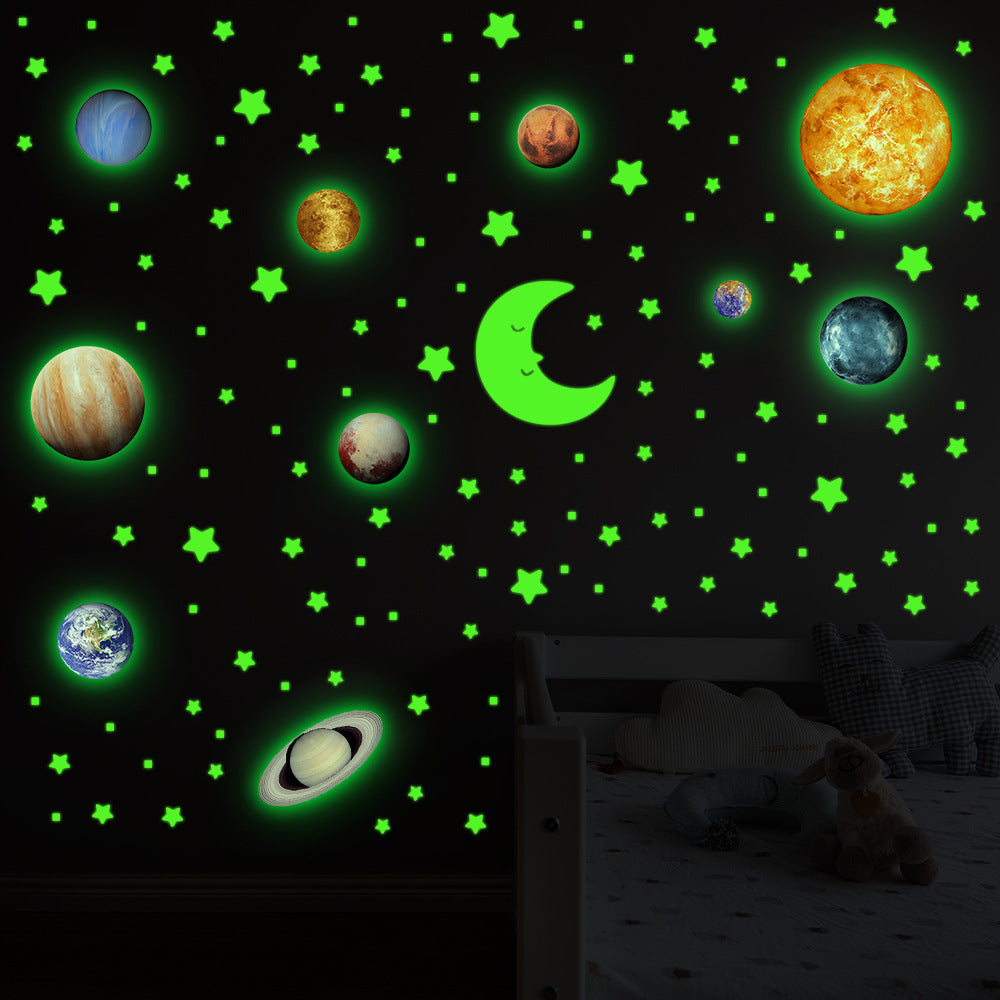 Solar System Planets Glow in Dark Wall Stickers