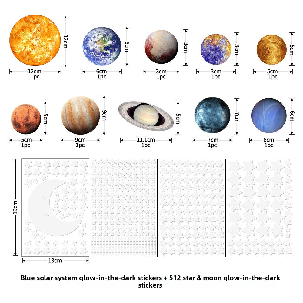 Solar System Planets Glow in Dark Wall Stickers