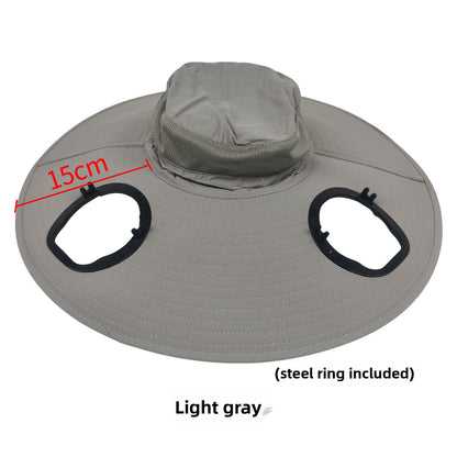 Solar USB Charging Spray Fan Hat with Sun Protection