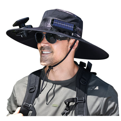 Solar USB Charging Spray Fan Hat with Sun Protection