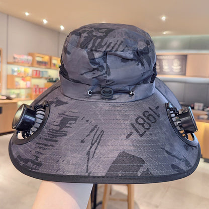 Solar USB Fan Hat with Dual Cooling and Sun Protection