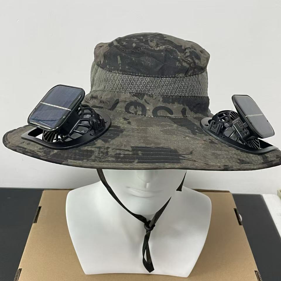 Solar USB Fan Hat with Dual Cooling and Sun Protection