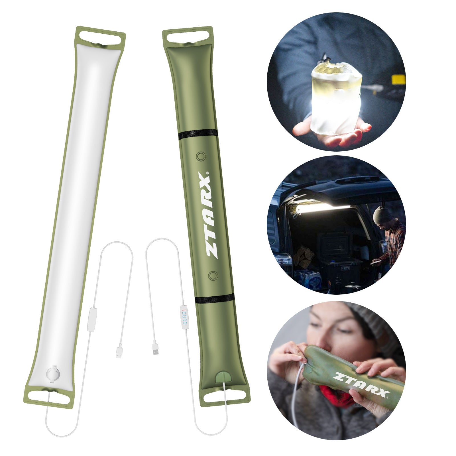 Solar USB Inflatable Camping Light with Magnetic Waterproof Design