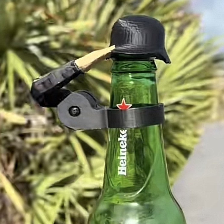 Soldier Salute Beer Bottle Helmet