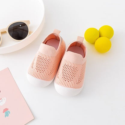 Solid-color baby walking shoes