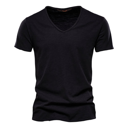 Solid Color Bamboo Cotton Short Sleeve
