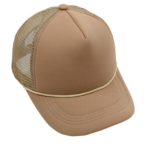 Solid Color Baseball Cap with Rope