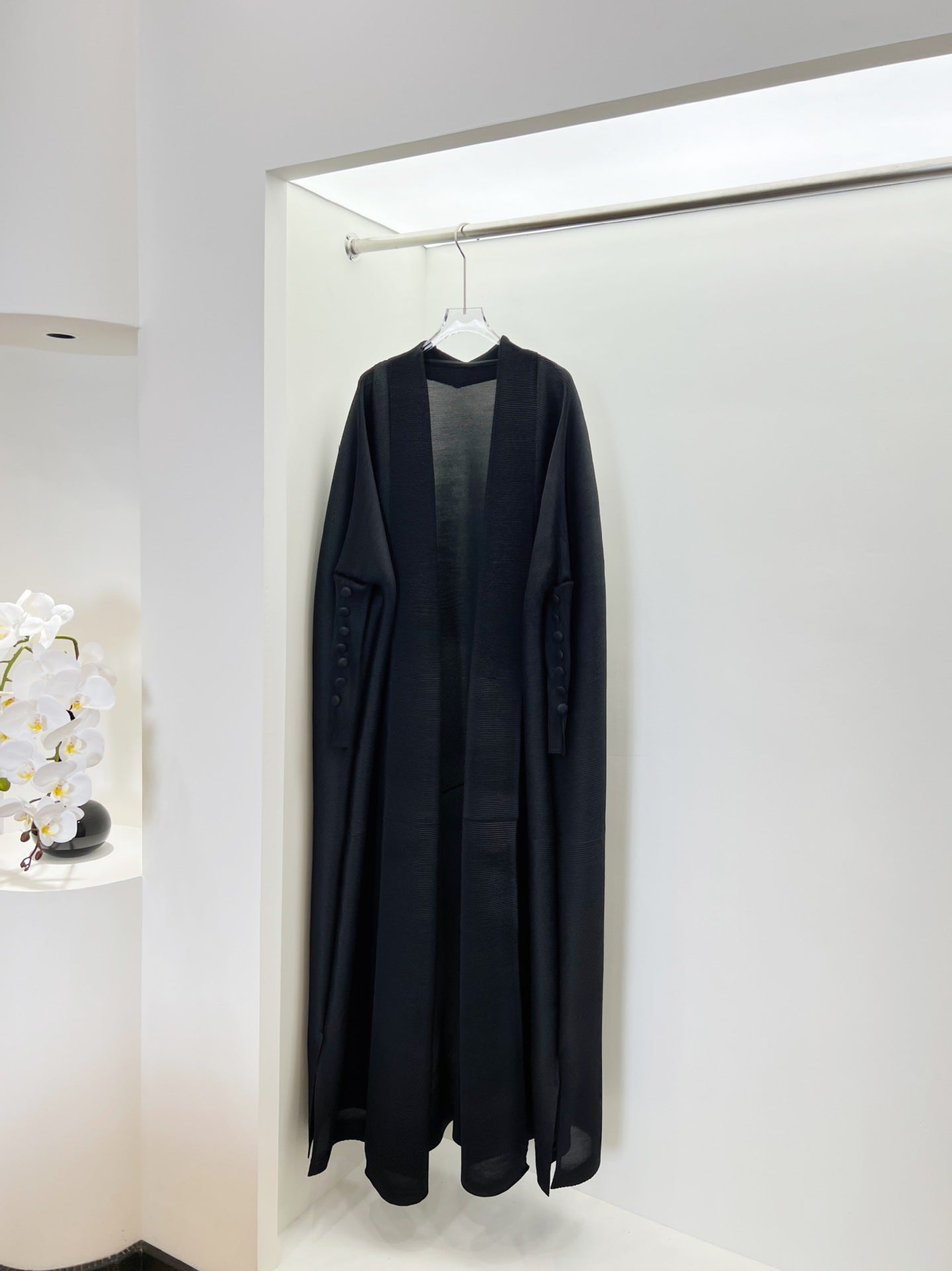 Solid color batwing sleeve loose coat