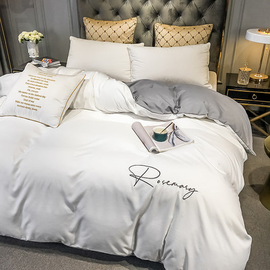 Solid-color bed sheet set of four pieces