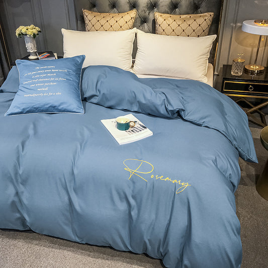 Solid-color bed sheet set of four pieces