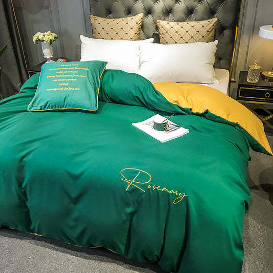 Solid-color bed sheet set of four pieces