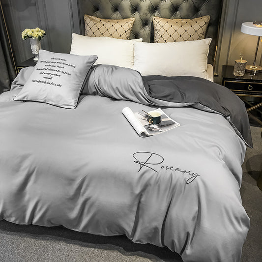 Solid-color bed sheet set of four pieces