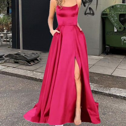 Solid Color Bridesmaid Long Dress