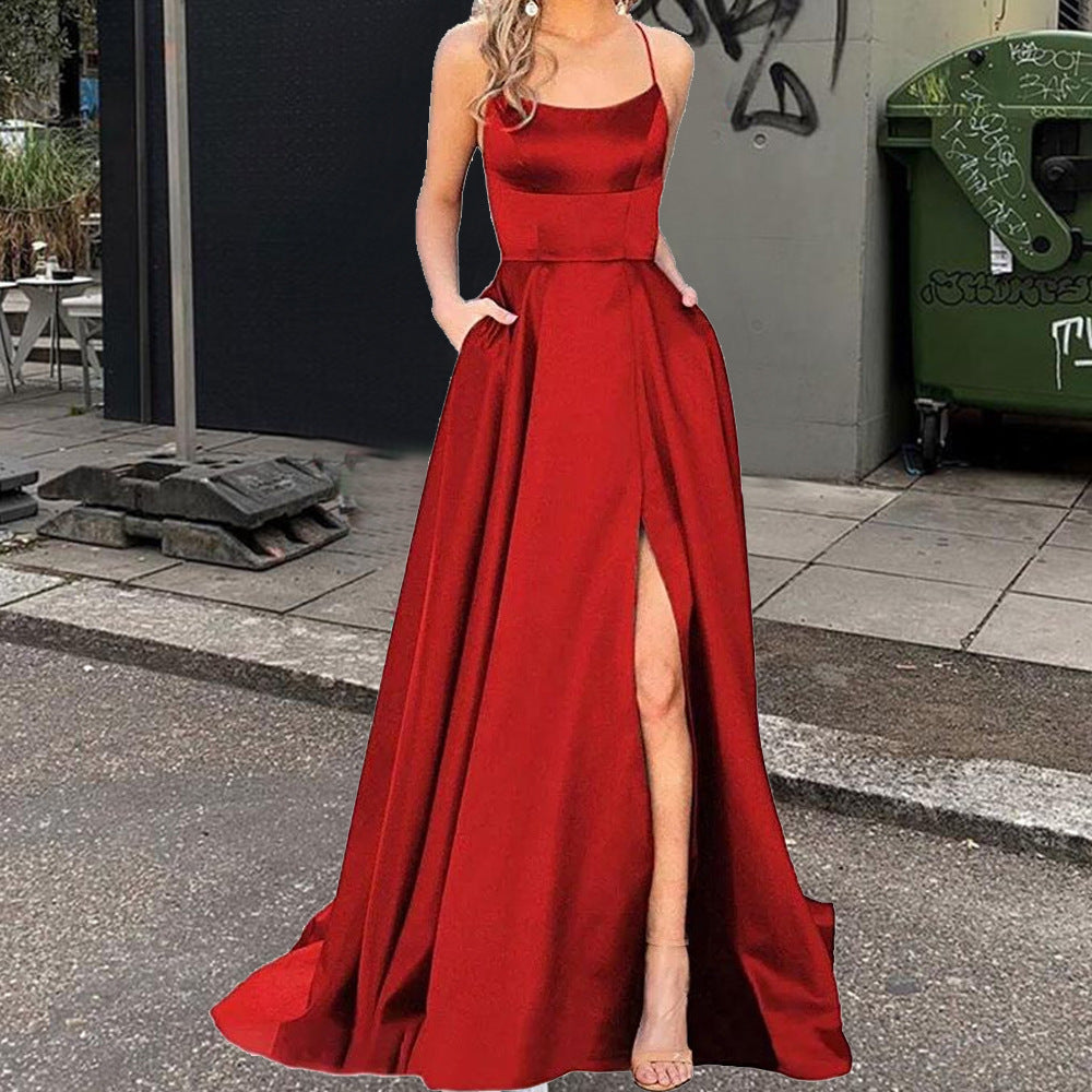 Solid Color Bridesmaid Long Dress