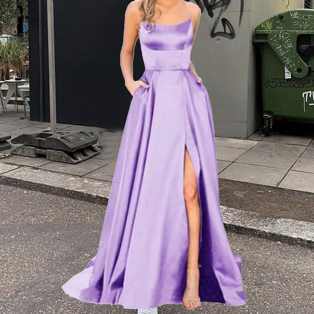 Solid Color Bridesmaid Long Dress