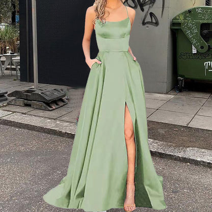 Solid Color Bridesmaid Long Dress