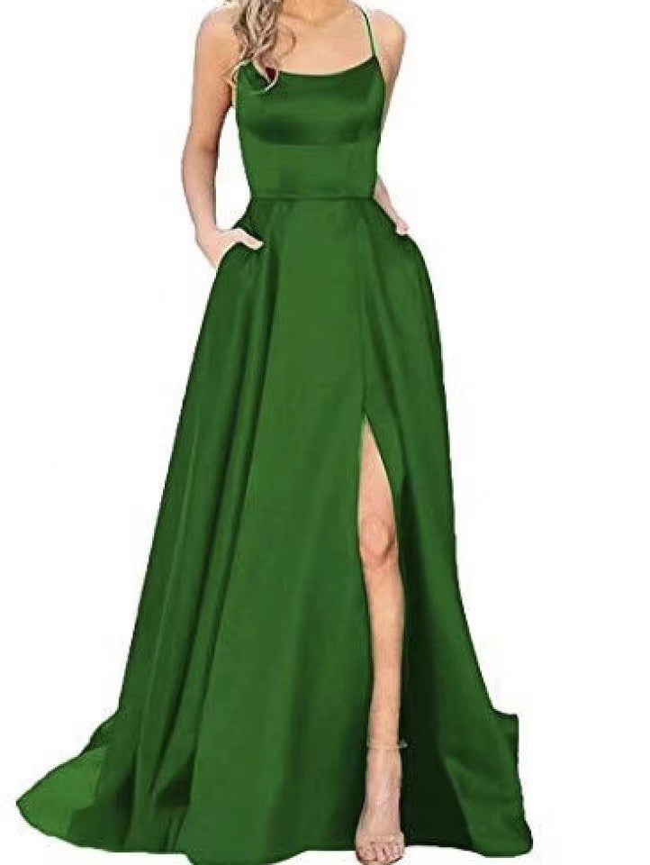Solid Color Bridesmaid Long Dress