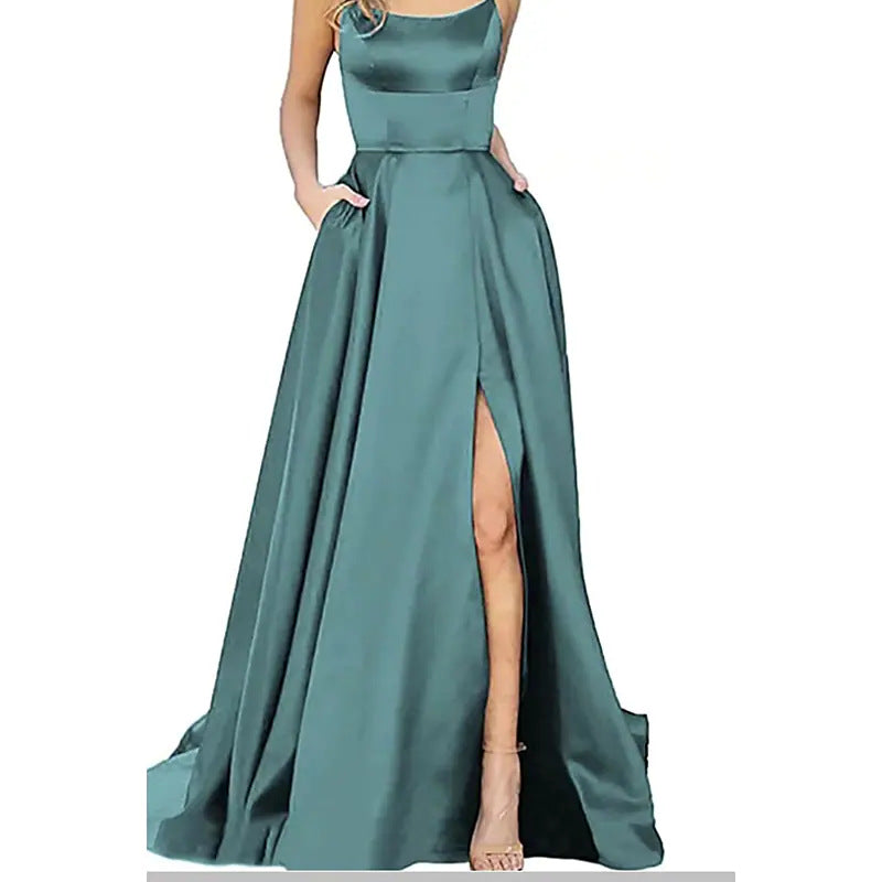Solid Color Bridesmaid Long Dress