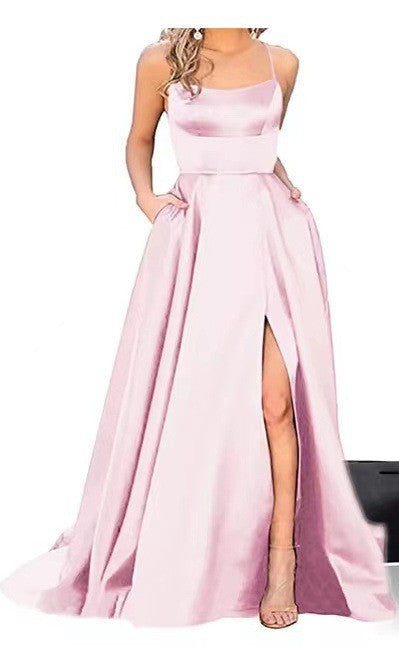 Solid Color Bridesmaid Long Dress