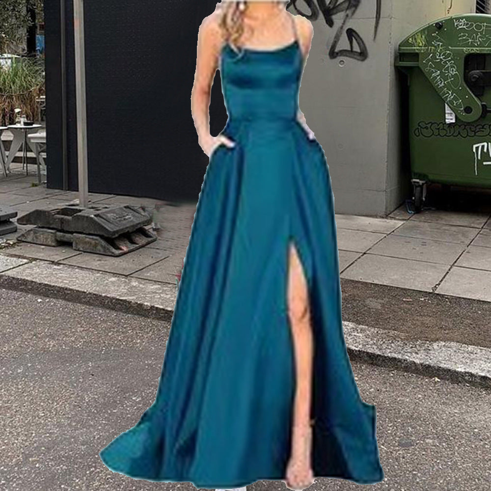 Solid Color Bridesmaid Long Dress