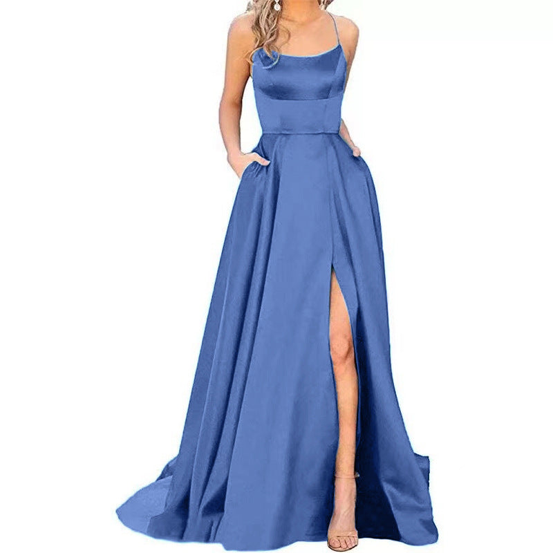 Solid Color Bridesmaid Long Dress