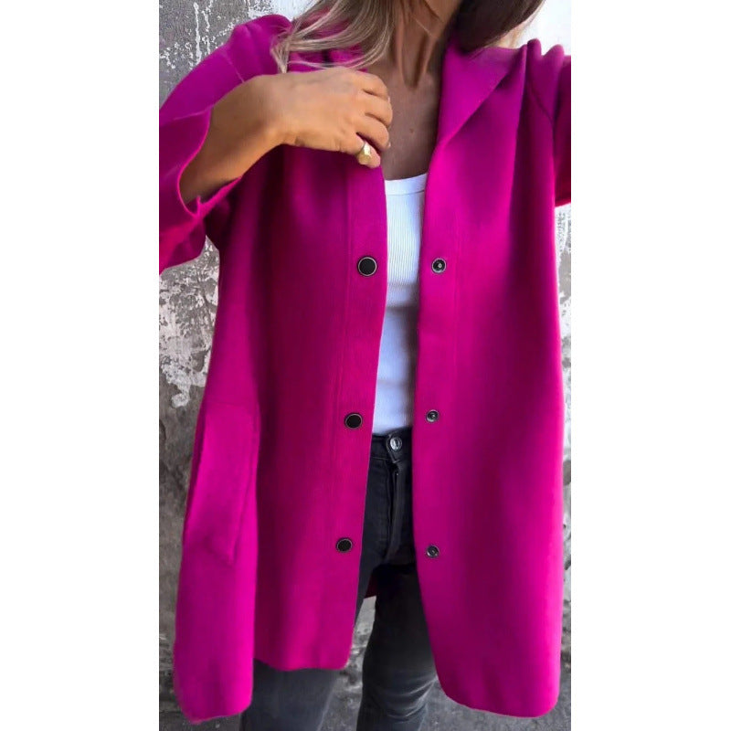 Solid Color Casual Hooded Jacket