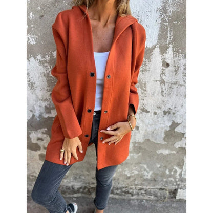 Solid Color Casual Hooded Jacket