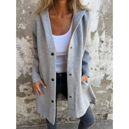 Solid Color Casual Hooded Jacket