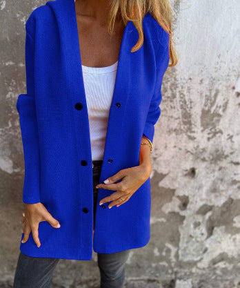 Solid Color Casual Hooded Jacket