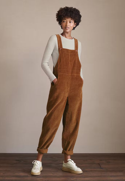 Solid color casual pocket overalls