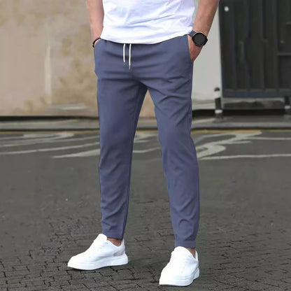 Solid-color casual pocket pants