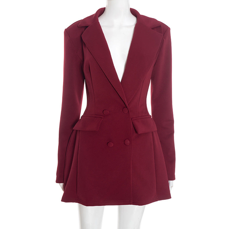 Solid color casual slim fit suit