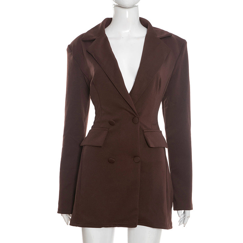 Solid color casual slim fit suit