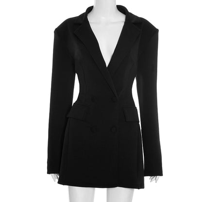 Solid color casual slim fit suit