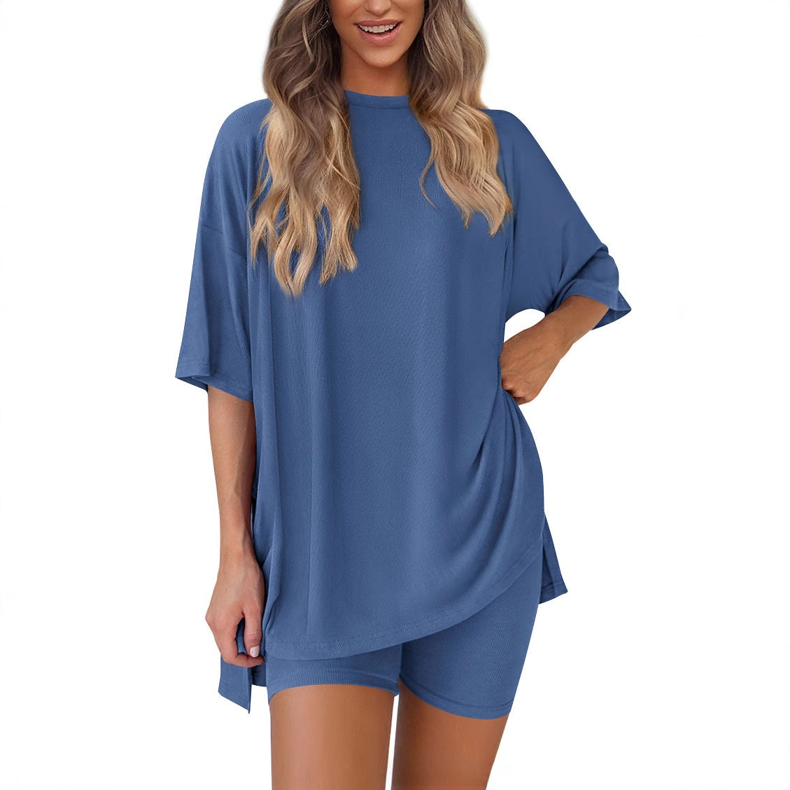 Solid-color casual suit