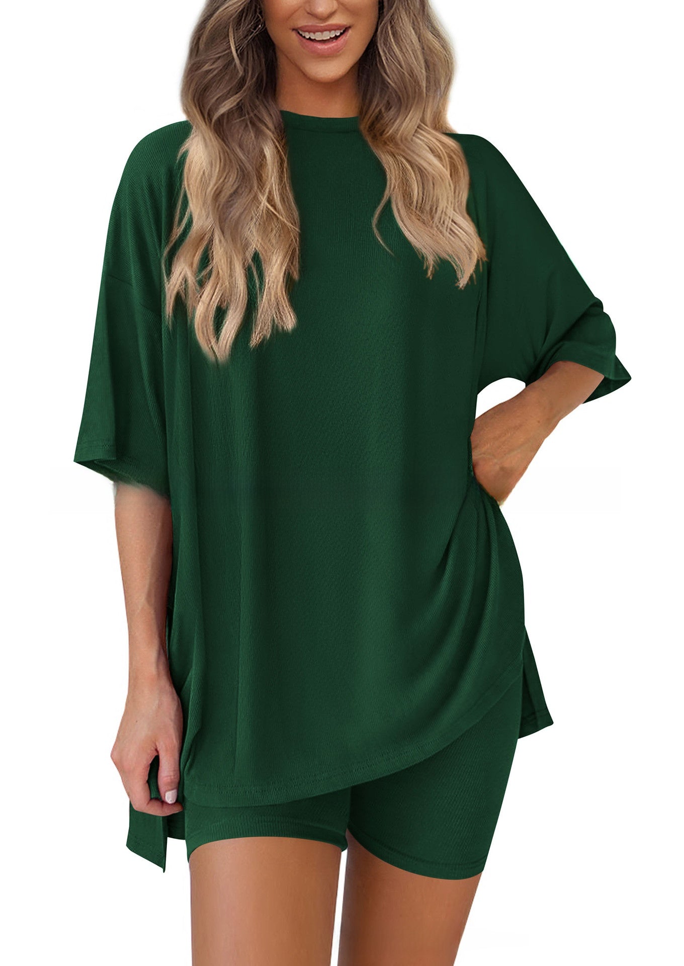 Solid-color casual suit