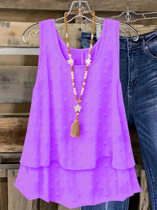 Solid Color Casual Vest Women's Top
