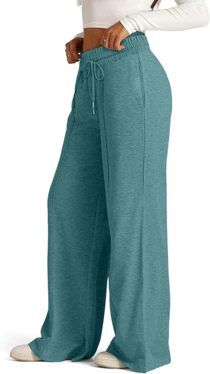 Solid-color casual wide-leg pants