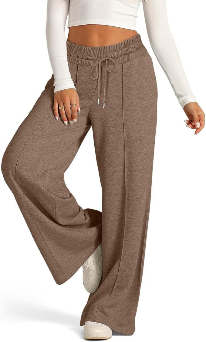 Solid-color casual wide-leg pants